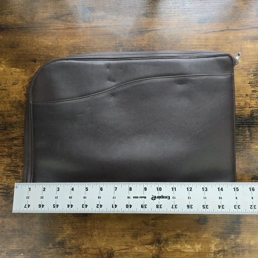 Connolly Dark Brown Soft-Grained Leather Document Pouch 15″x11″ – Compact & Luxe